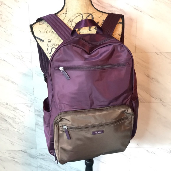 tumi backpack purple